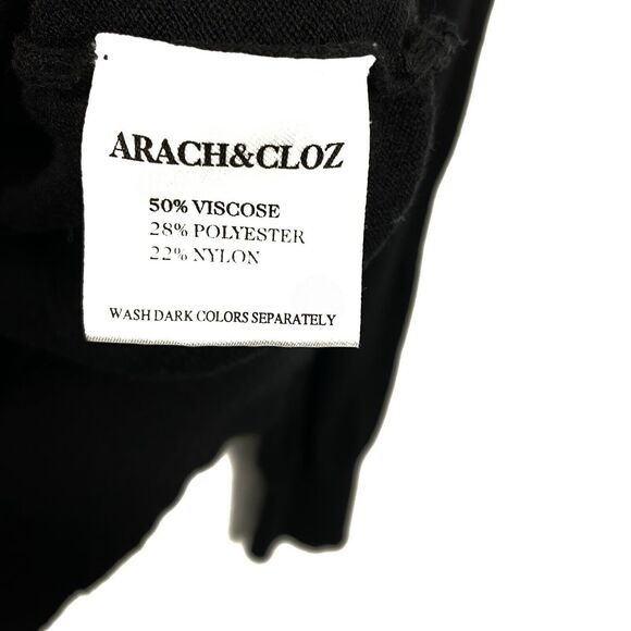 ARACH & CLOZ Women V Neck Sweater size Medium Black Texture Knit Long Sleeve - Picture 8 of 9